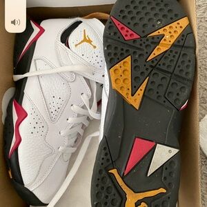 Jordan 7 Retro BG in White and Cardinal Red